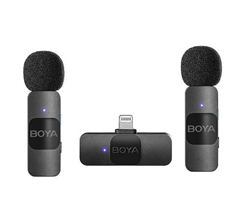 Boya BY-V2 Professional 2.4GHz Wireless Lightning Port Dual Microphone For iOS Devices With Selectable Noise Cancellation Boya BY-V2 Professional 2.4GHz Wireless Lightning Port Dual Microphone For iOS Devices With Selectable Noise Cancellation